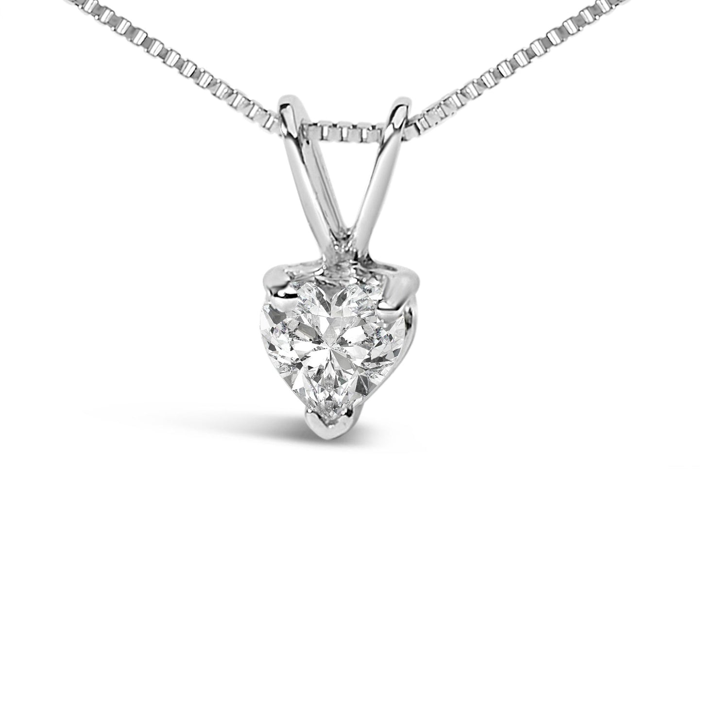 The Amore Solitaire: 14K White Gold Heart-Shaped Lab Diamond Pendant