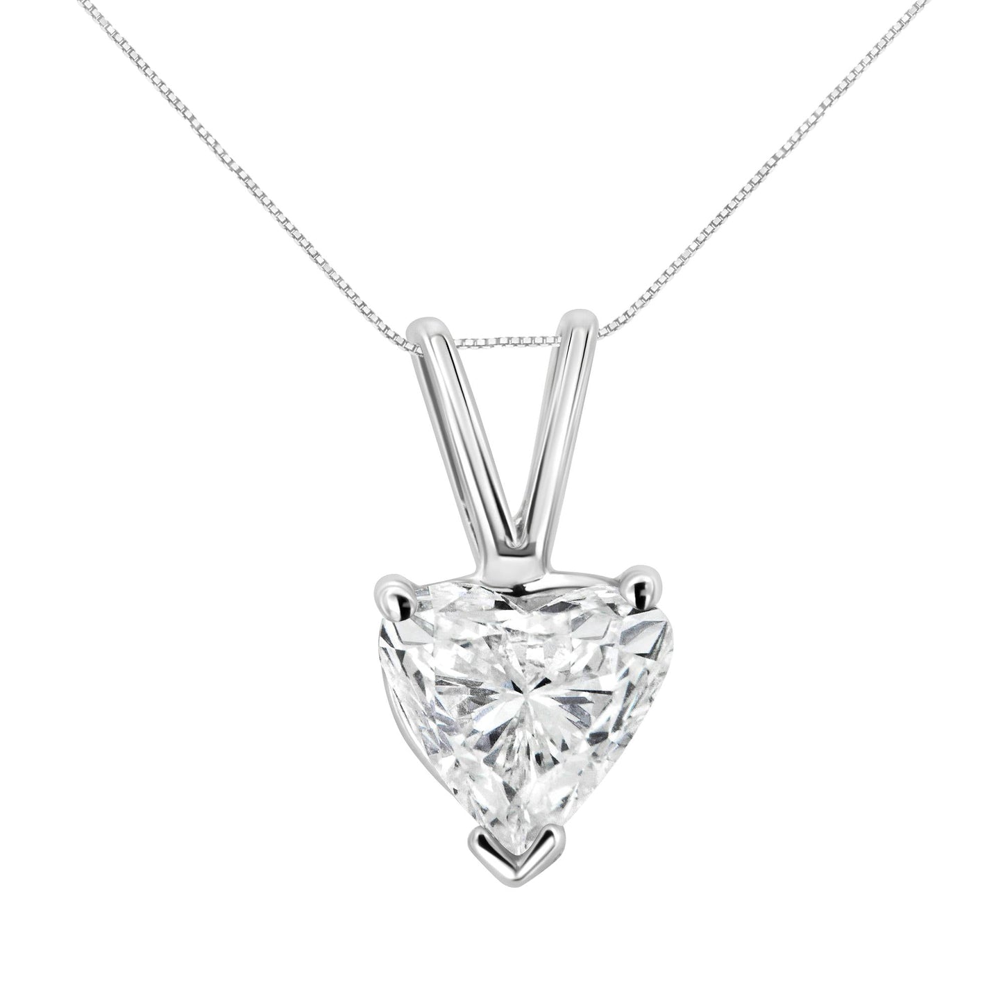 The Amore Solitaire: 14K White Gold Heart-Shaped Lab Diamond Pendant