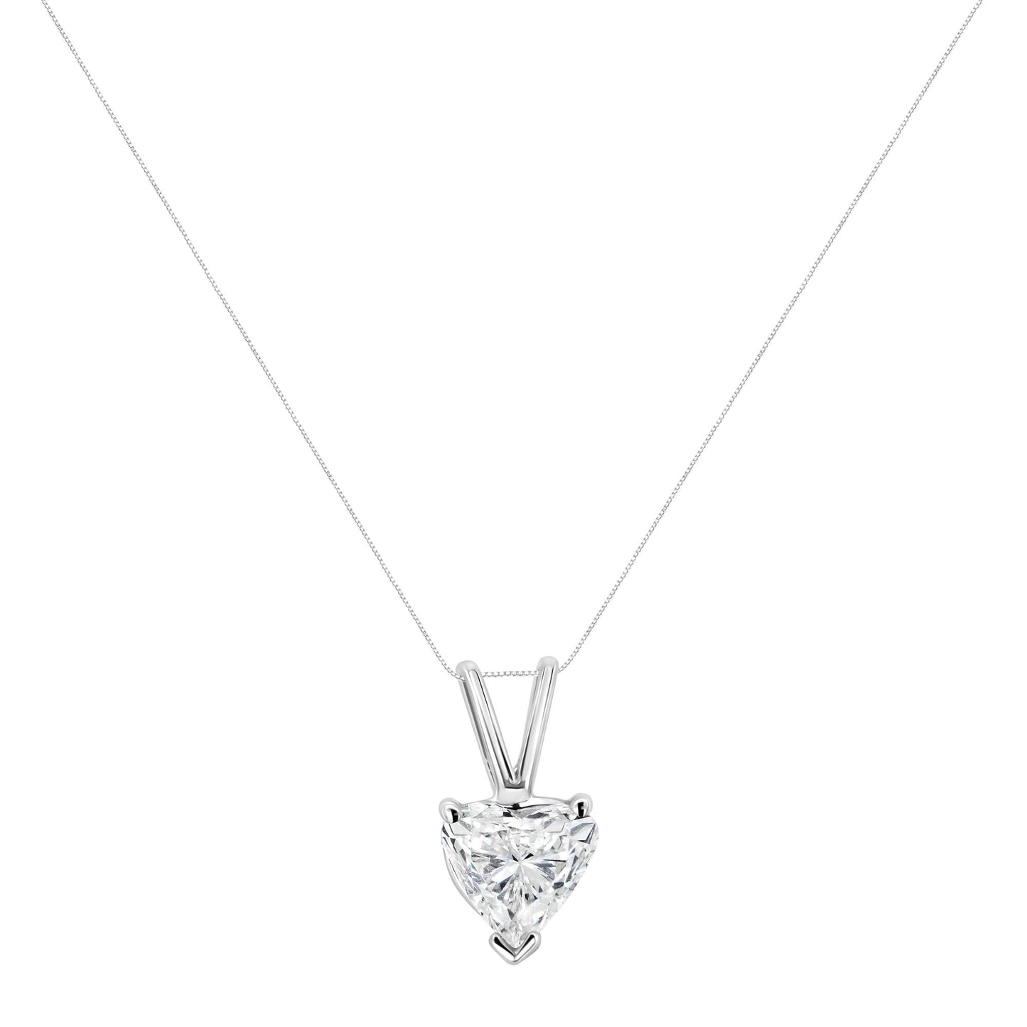 The Amore Solitaire: 14K White Gold Heart-Shaped Lab Diamond Pendant