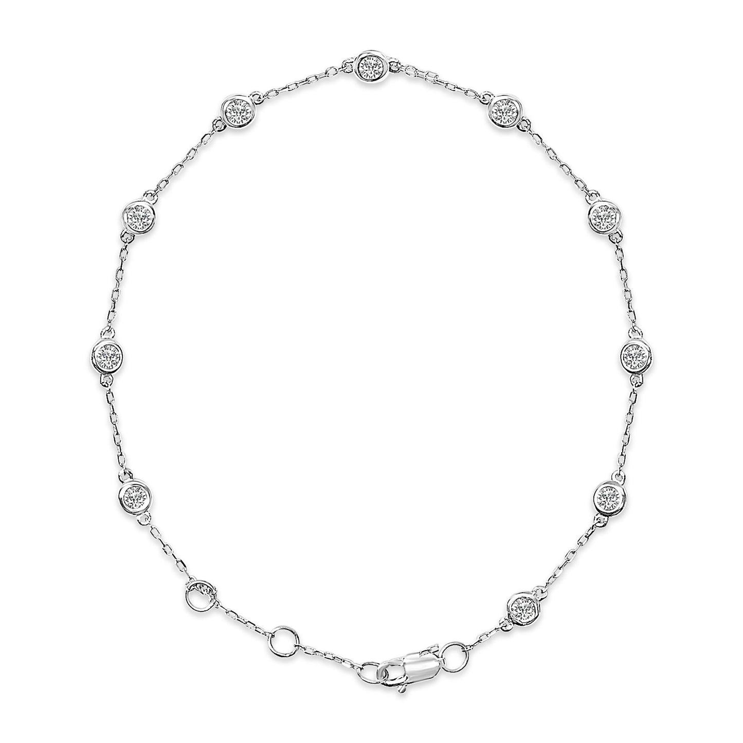 The Meridian Station: 14K Gold 1/2 CTW Lab Diamond Floating Bracelet