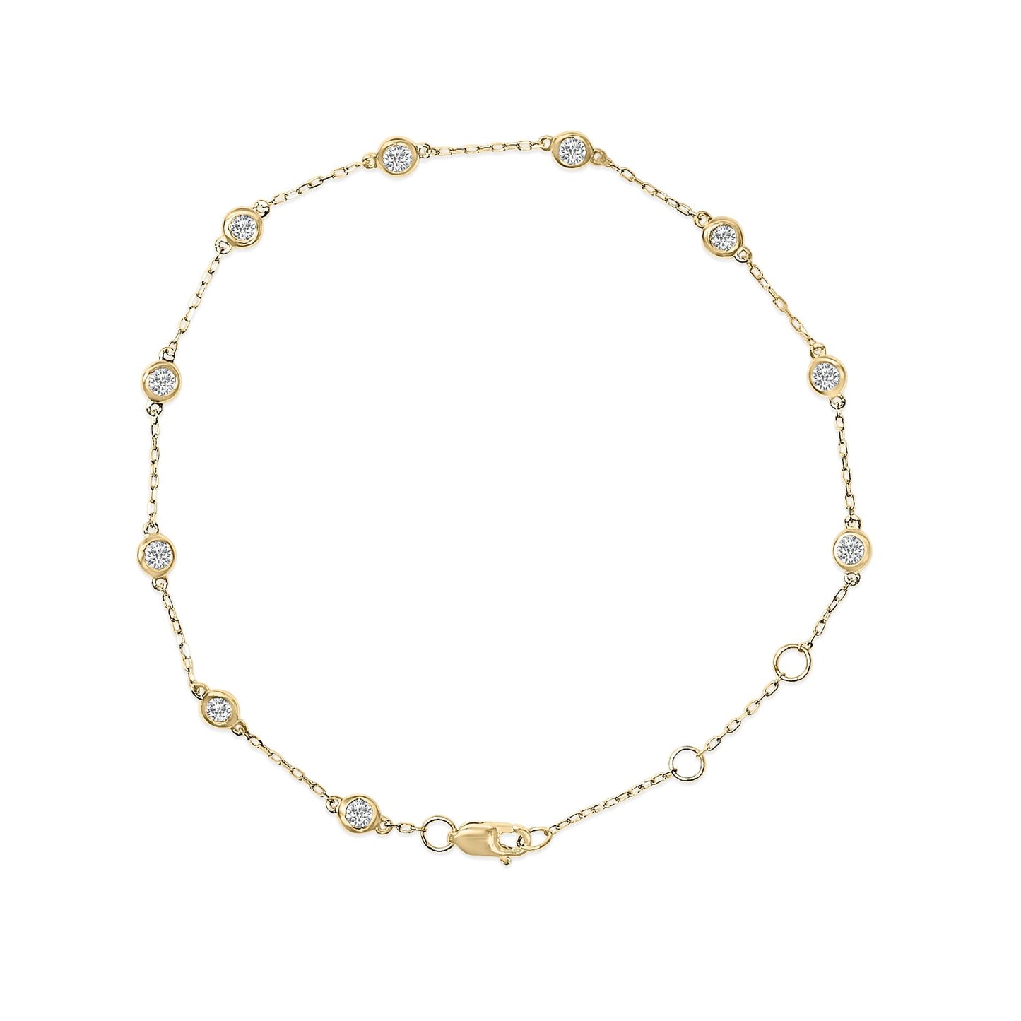 The Meridian Station: 14K Gold 1/2 CTW Lab Diamond Floating Bracelet