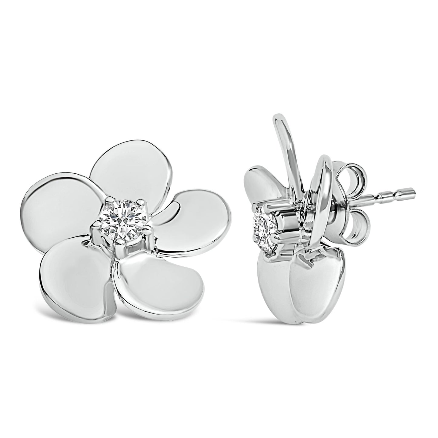 The Blossom: 0.33 CTW Lab Diamond Sculptural Flower Studs
