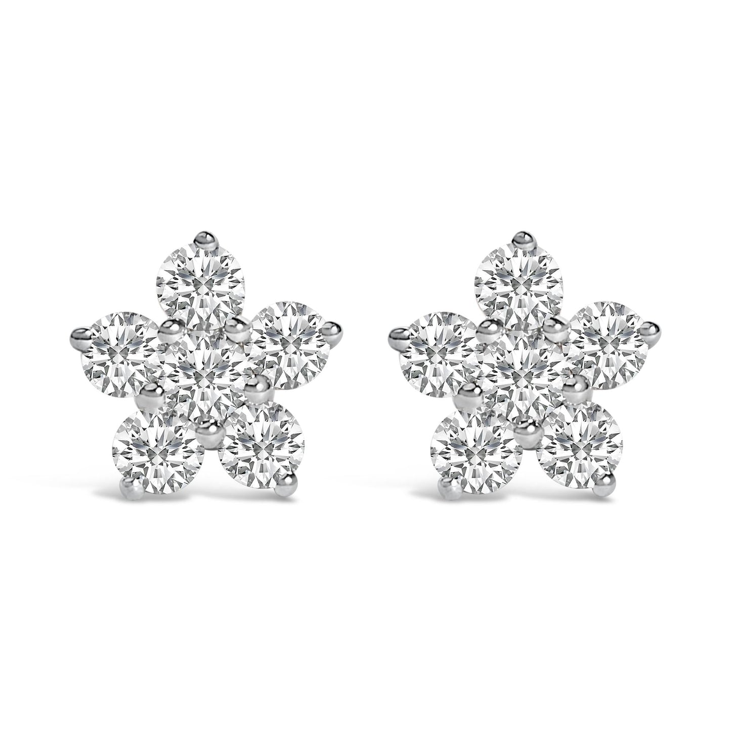 Starlight Radiance: 1/2 Carat Cluster Lab Diamond Earrings | 10K