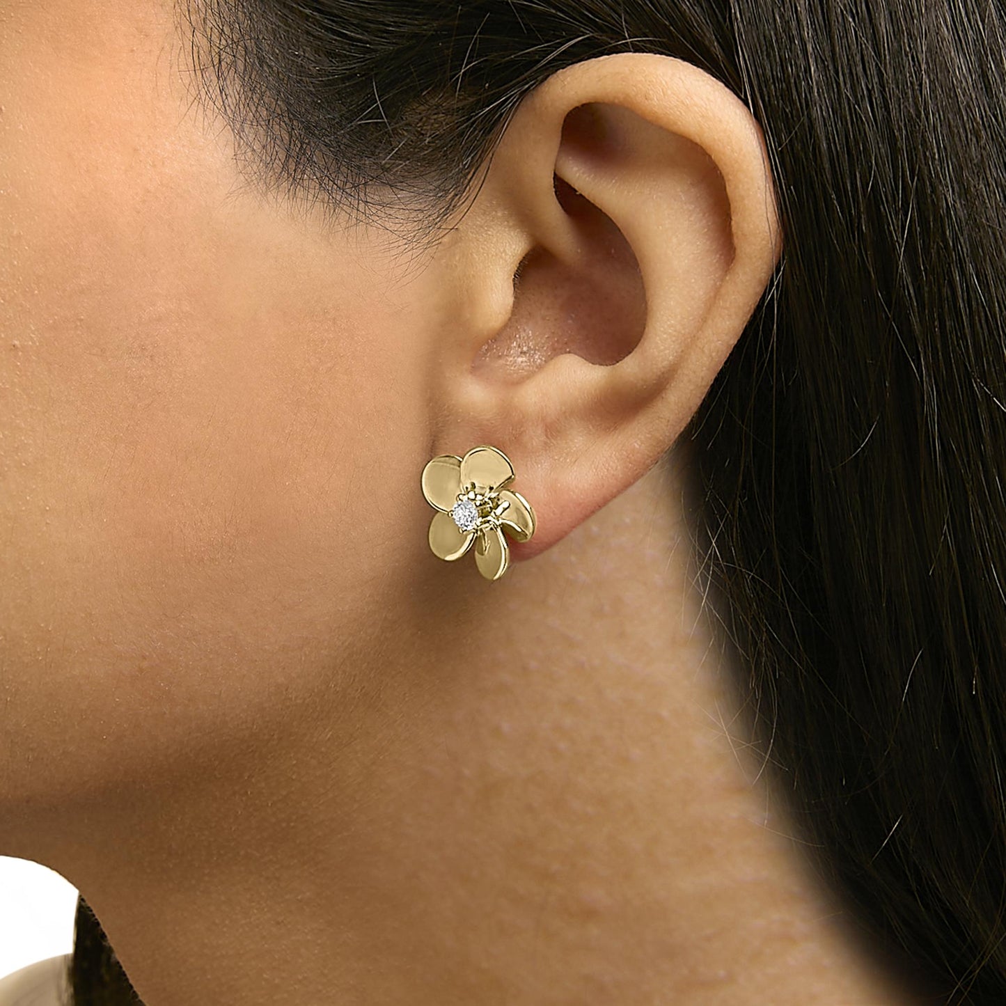 The Blossom: 0.33 CTW Lab Diamond Sculptural Flower Studs