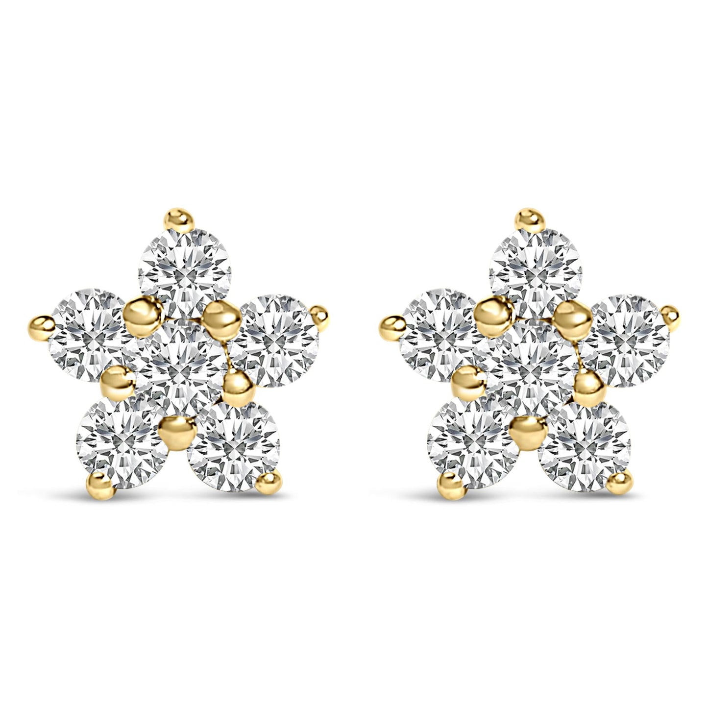 Starlight Radiance: 1/2 Carat Cluster Lab Diamond Earrings | 10K