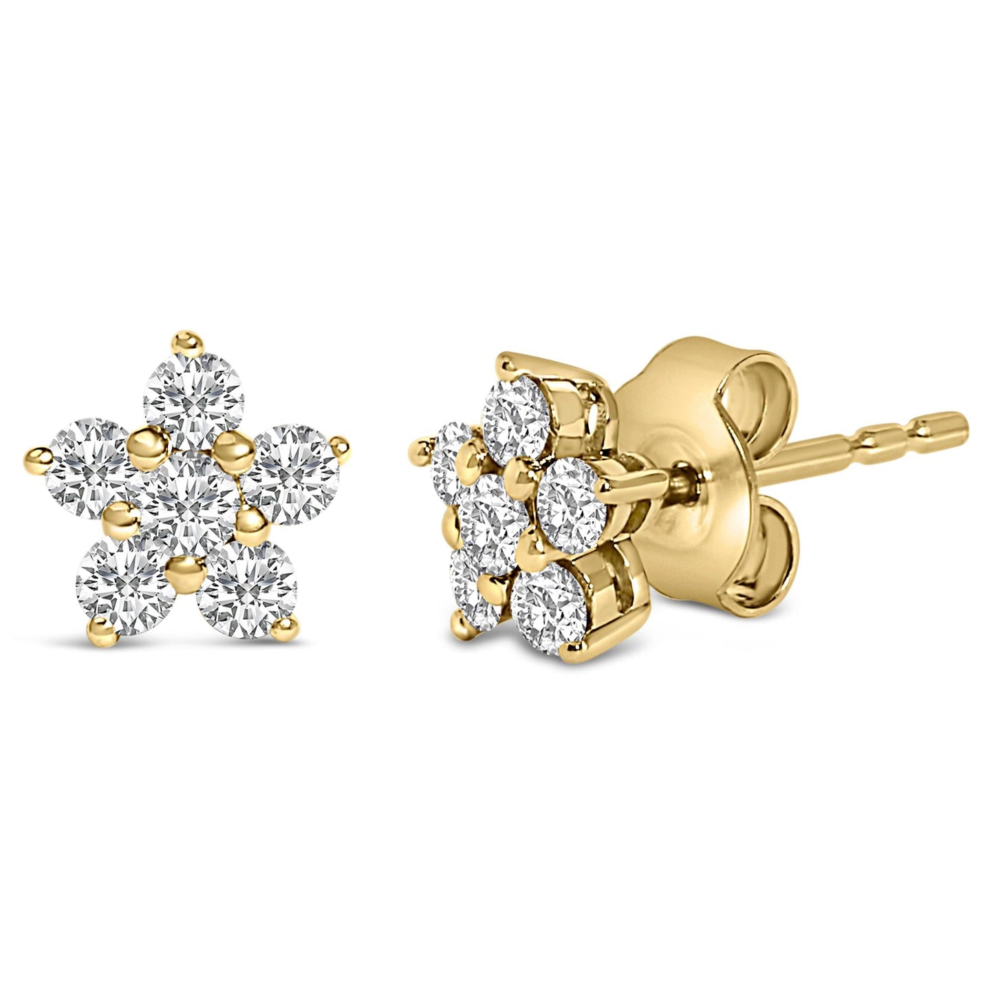 Starlight Radiance: 1/2 Carat Cluster Lab Diamond Earrings | 10K