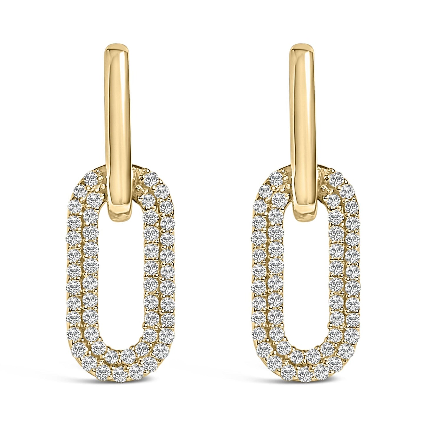 The Belmont: 0.50 CTW Lab Diamond Pavé Paperclip Drop Earrings