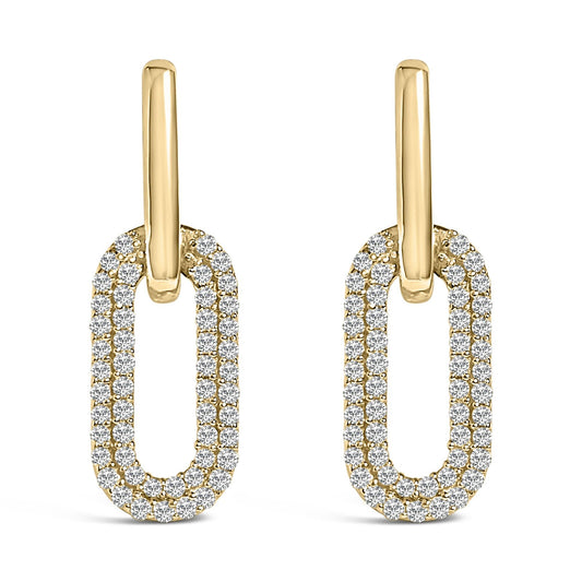 The Belmont: 0.50 CTW Lab Diamond Pavé Paperclip Drop Earrings