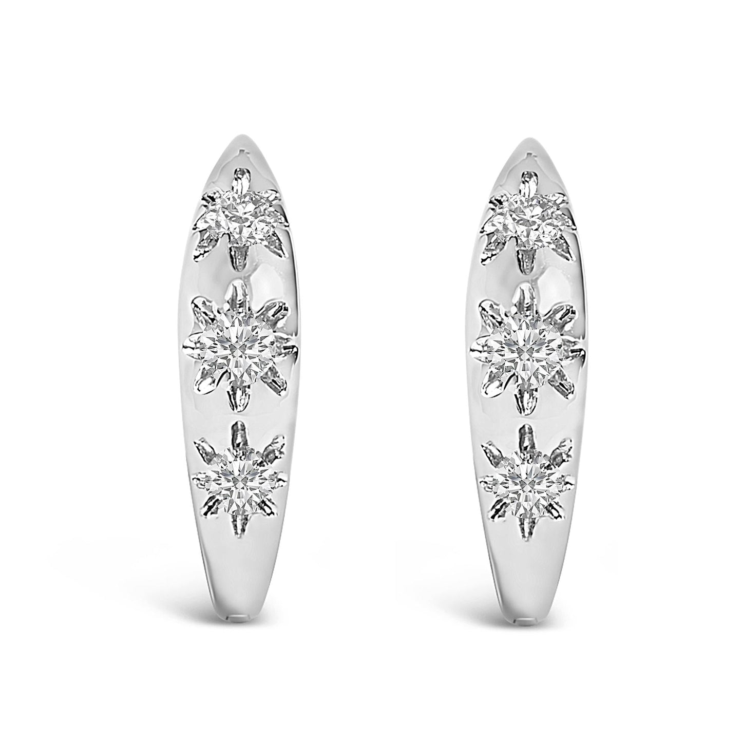 Astral Light: 10K Yellow Gold 1/5 CTW Celestial Huggie Earrings
