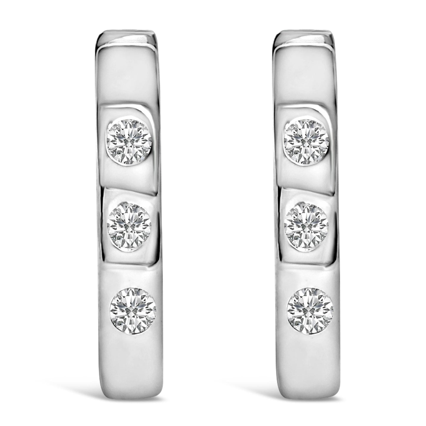 Classic Trio: 10K Yellow Gold Flush-Set Oval Huggie Earrings