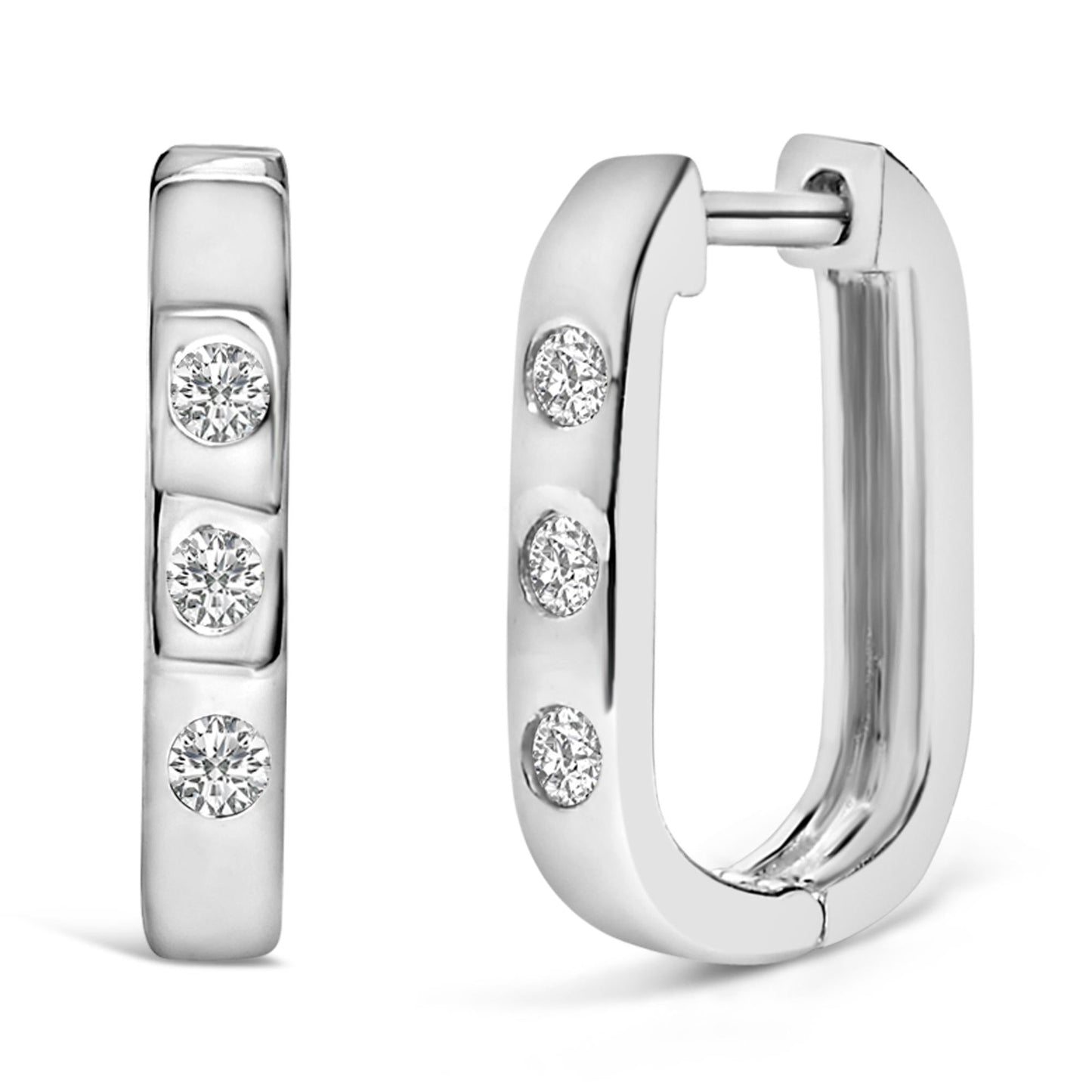 Classic Trio: 10K Yellow Gold Flush-Set Oval Huggie Earrings