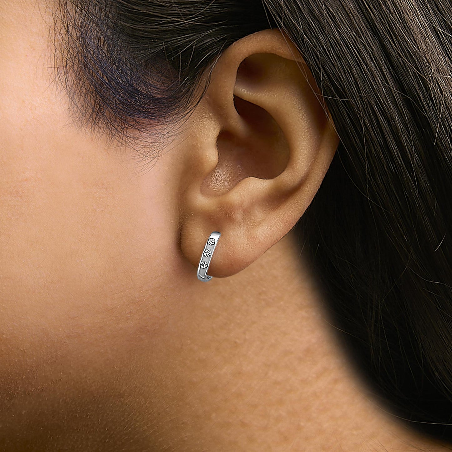 Classic Trio: 10K Yellow Gold Flush-Set Oval Huggie Earrings