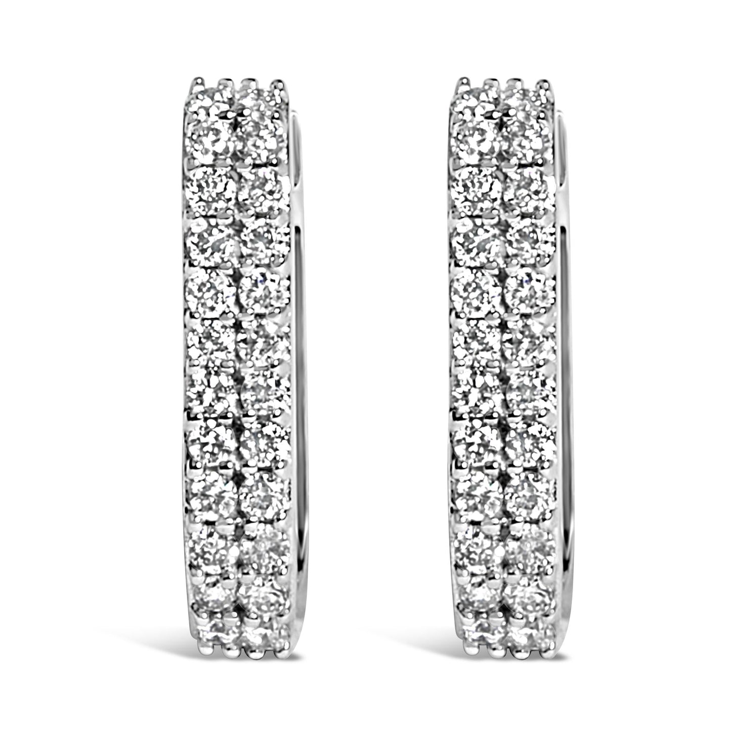 The Boulevard: 10K Gold Double-Row Lab Diamond Huggies