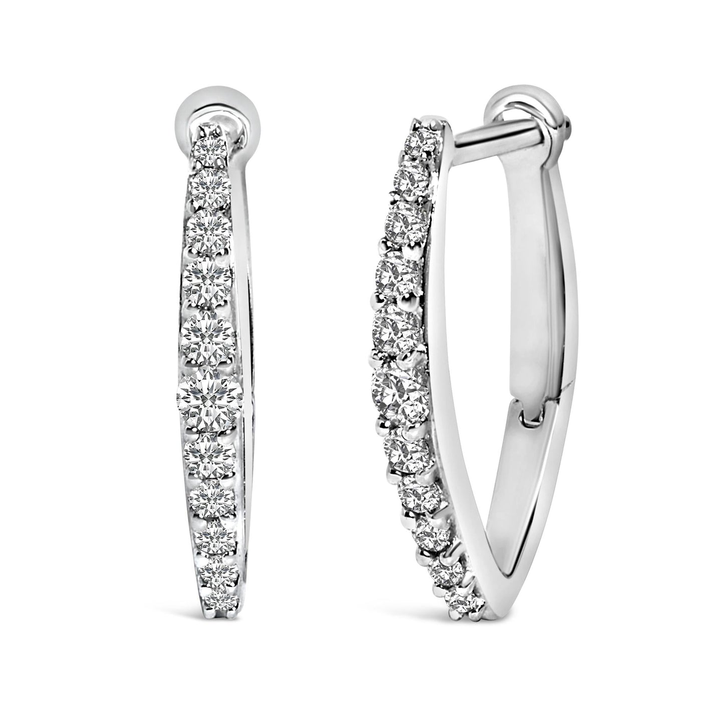 The Sweetheart: 10K Gold Heart-Shaped Lab Diamond Huggie Hoops