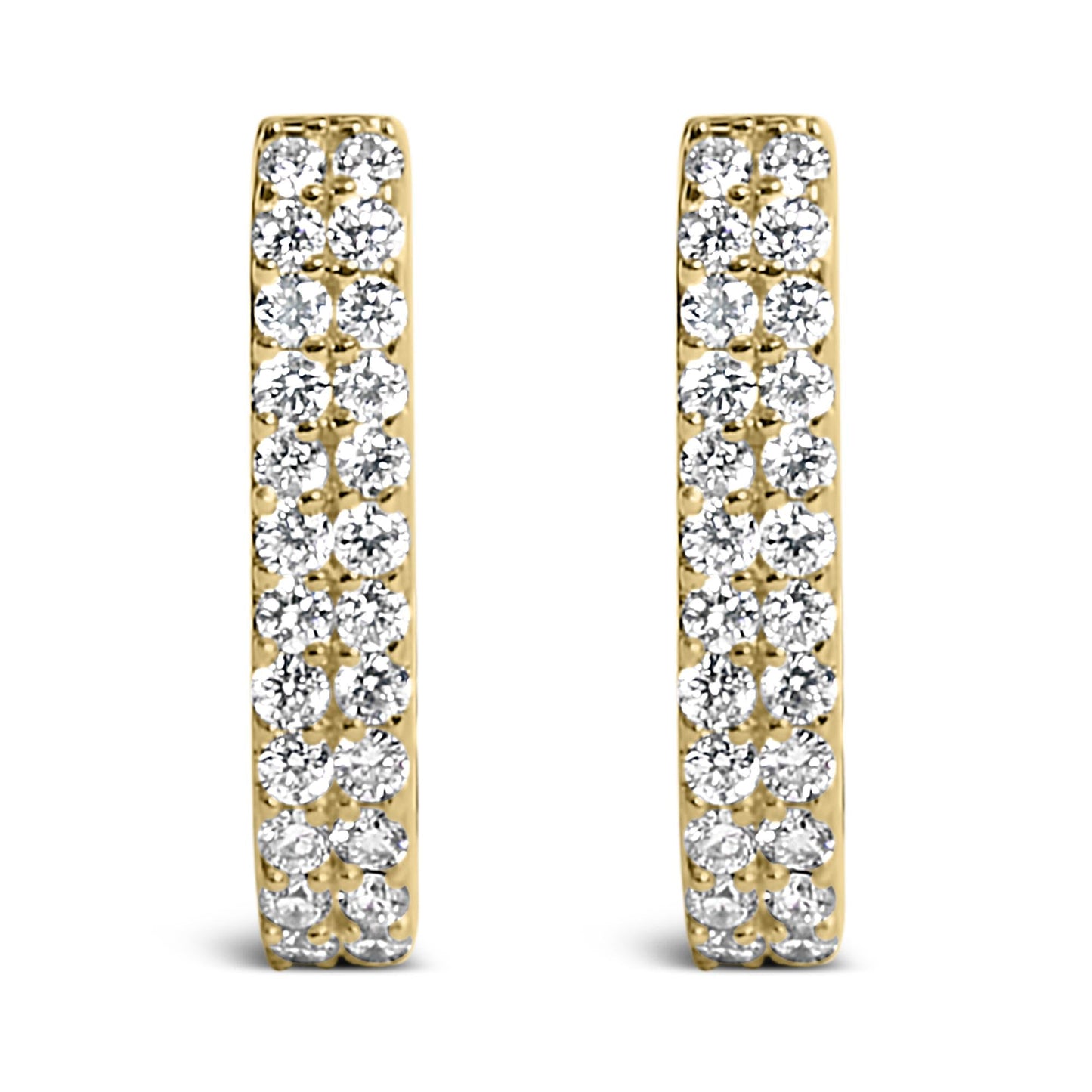 The Boulevard: 10K Gold Double-Row Lab Diamond Huggies