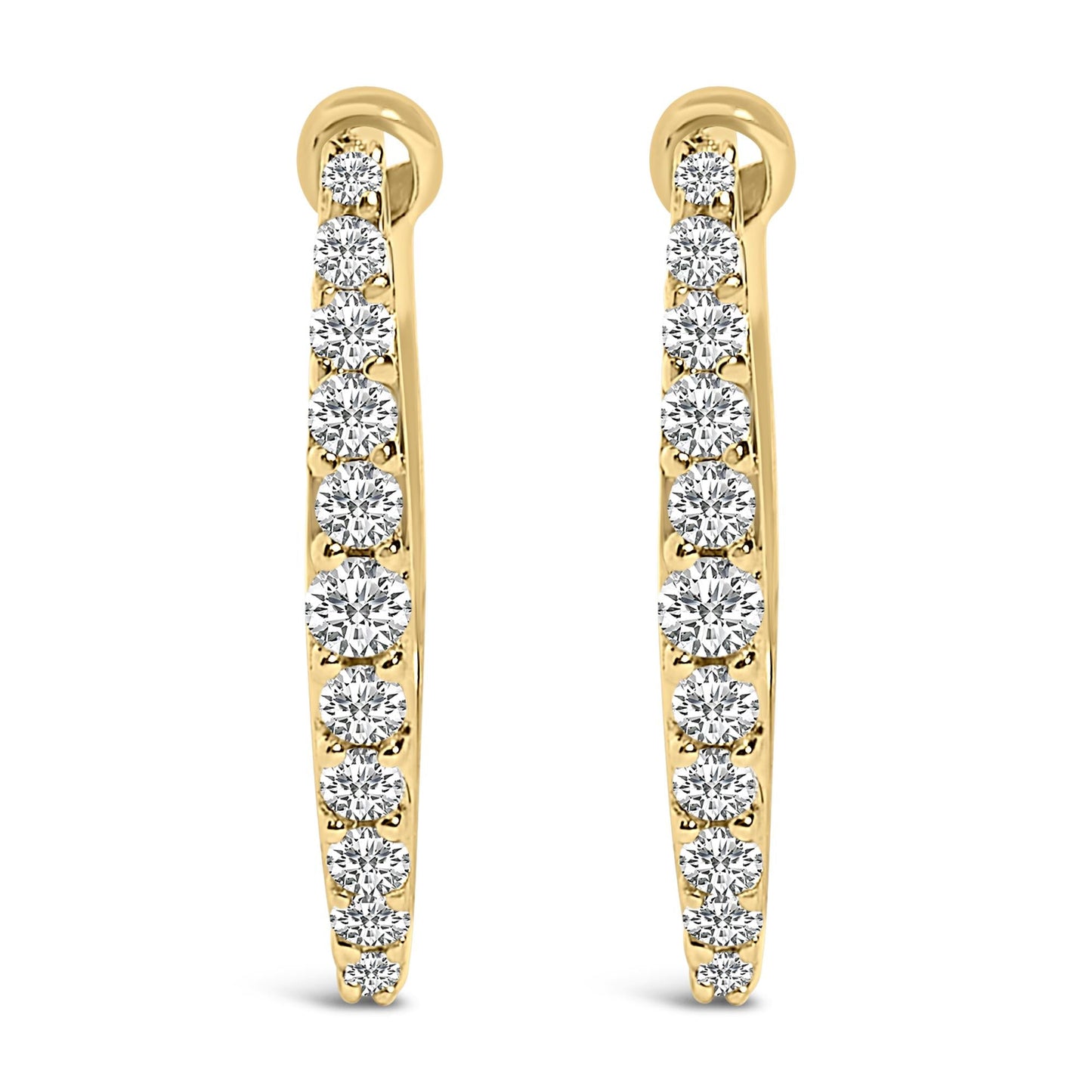 The Sweetheart: 10K Gold Heart-Shaped Lab Diamond Huggie Hoops