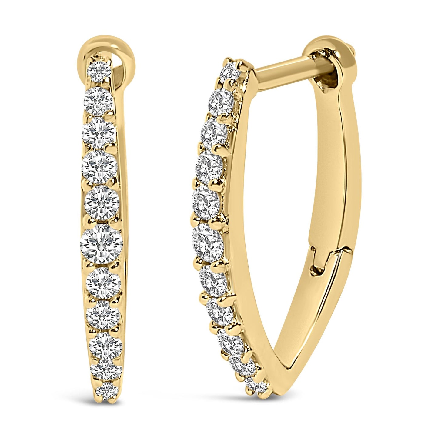 The Sweetheart: 10K Gold Heart-Shaped Lab Diamond Huggie Hoops