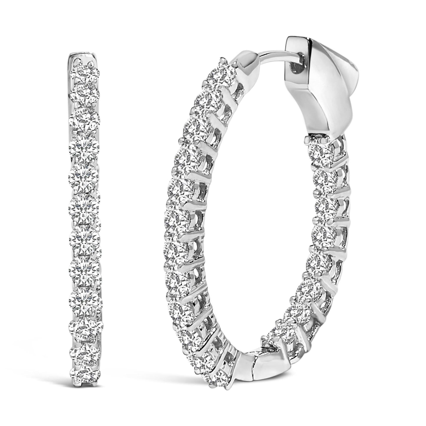 The Riviera Hoops: 14K Yellow Gold Elongated Diamond Clickers