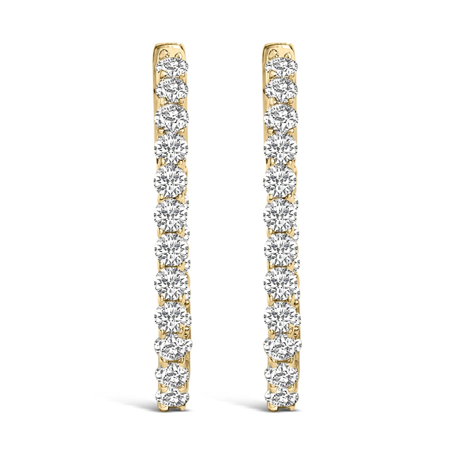 The Riviera Hoops: 14K Yellow Gold Elongated Diamond Clickers