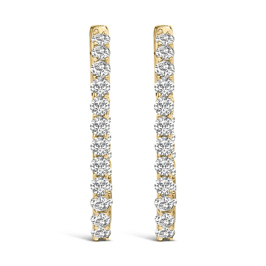 The Riviera Hoops: 14K Yellow Gold Elongated Diamond Clickers