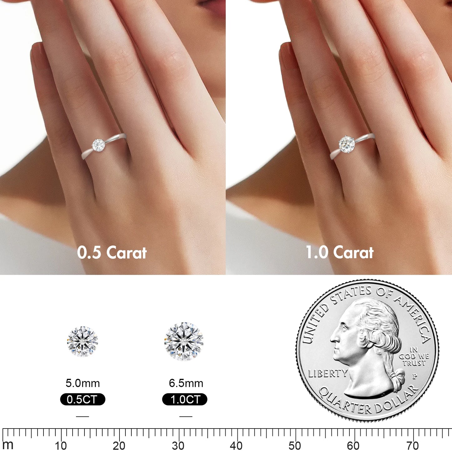 Classic Six-Prong 1 CT Round Lab Diamond Solitaire | 18K Gold