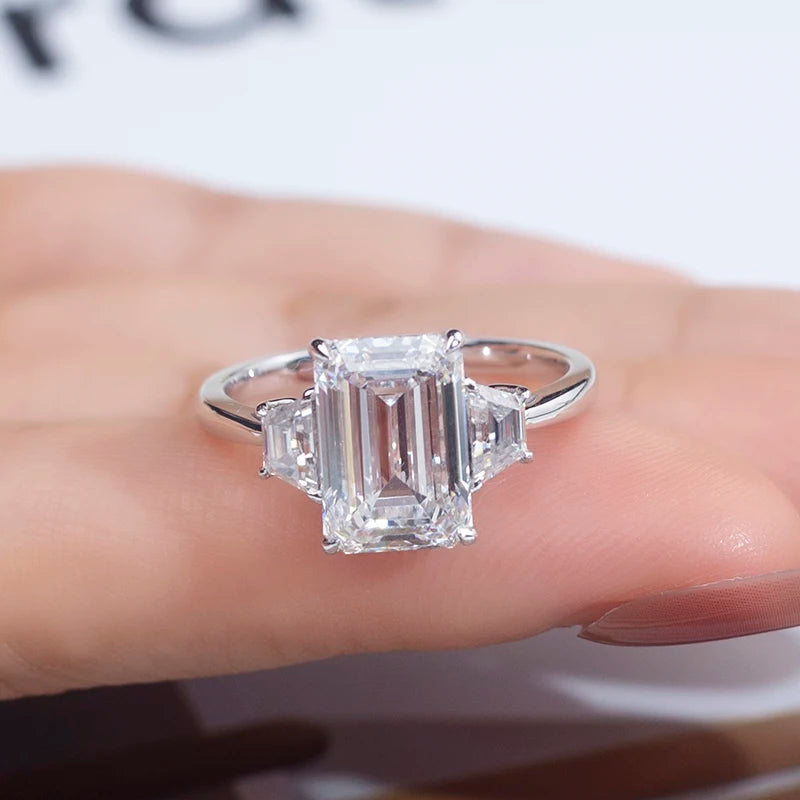 The Sovereign 3.5 CT Emerald Cut Three-Stone Ring