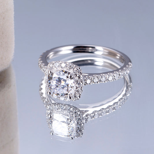 The Aurora 1 CT Round Lab Grown Diamond Vintage Halo Engagement Ring