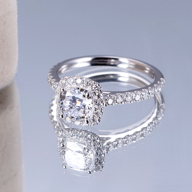 The Aurora 1 CT Round Lab Grown Diamond Vintage Halo Engagement Ring