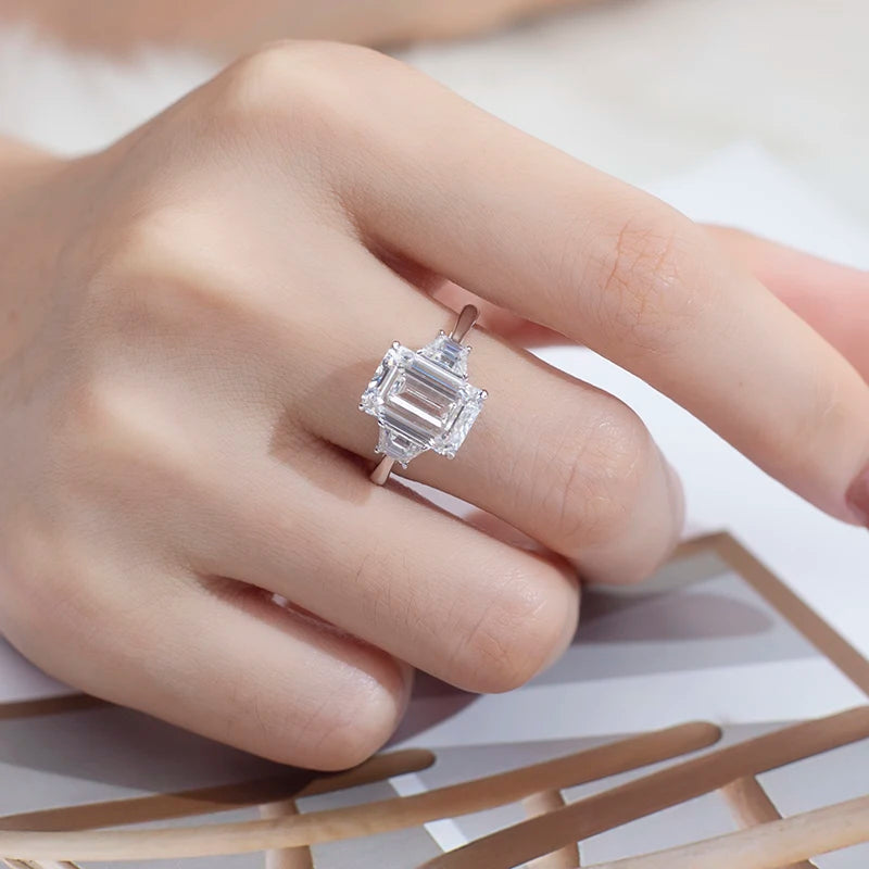 The Sovereign 3.5 CT Emerald Cut Three-Stone Ring