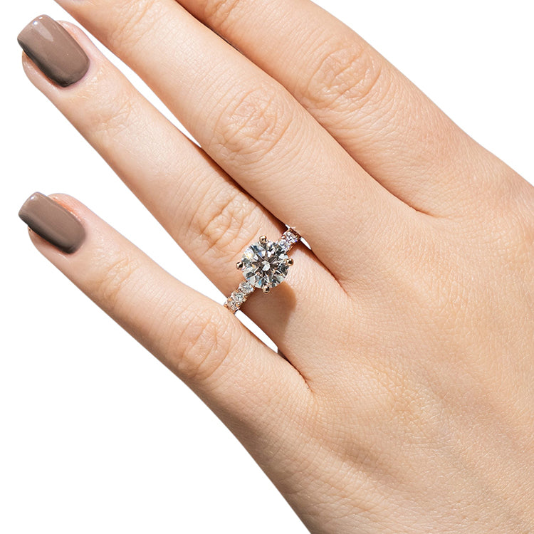 Endless Brilliance 1.00 CTW Lab Diamond Solitaire & Pavé Ring | 9K-18K Gold