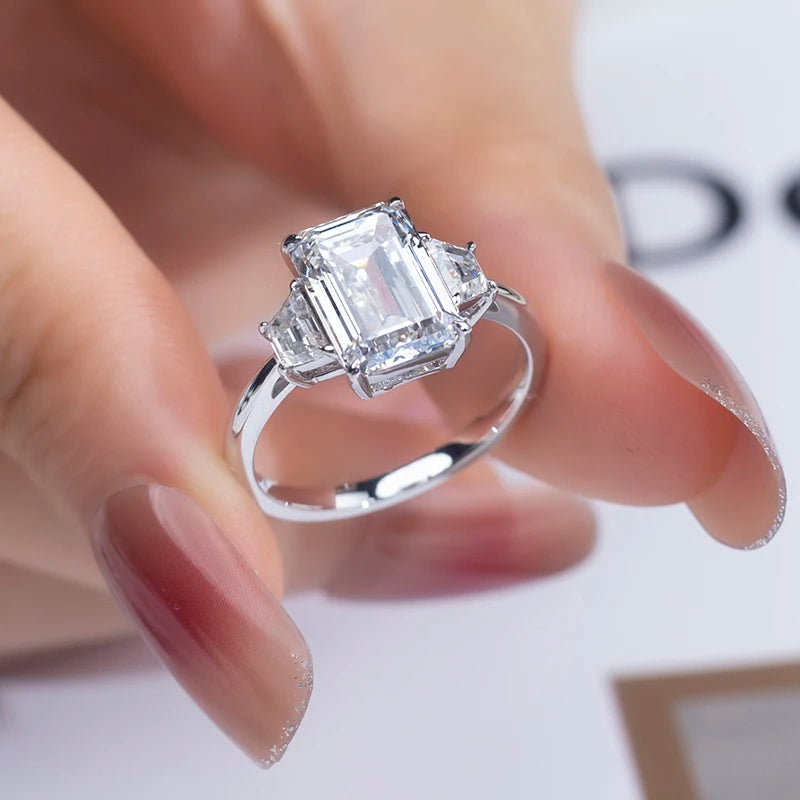 The Sovereign 3.5 CT Emerald Cut Three-Stone Ring
