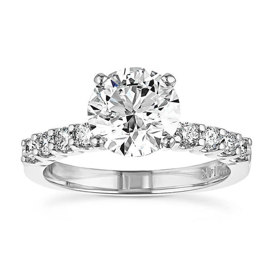 Endless Brilliance 1.00 CTW Lab Grown Diamond Solitaire & Pavé Ring | 9K-18K Gold Engagement Ring
