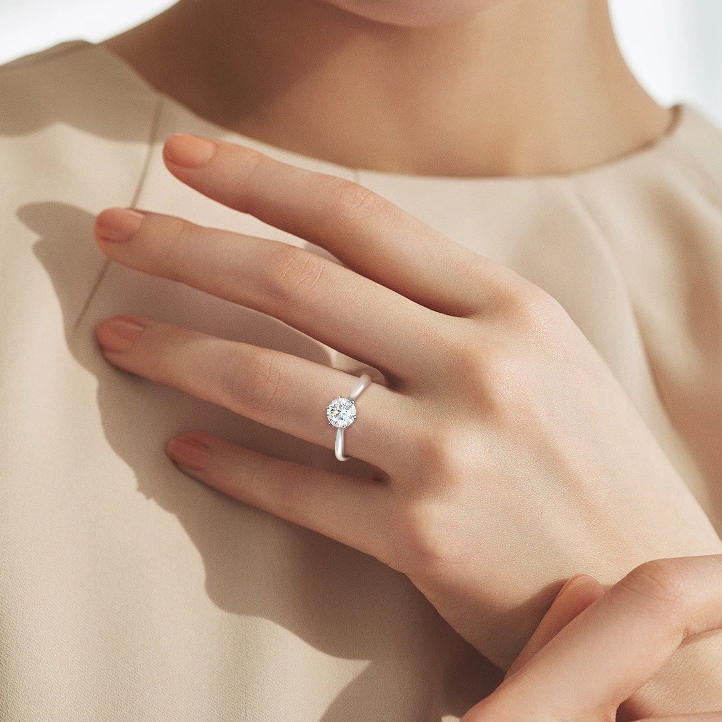 Classic Six-Prong 1 CT Round Lab Diamond Solitaire | 18K Gold