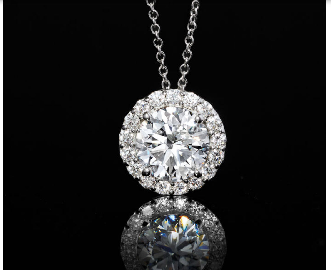 The Celestial 1.50CT Halo Lab Diamond Pendant in 14K