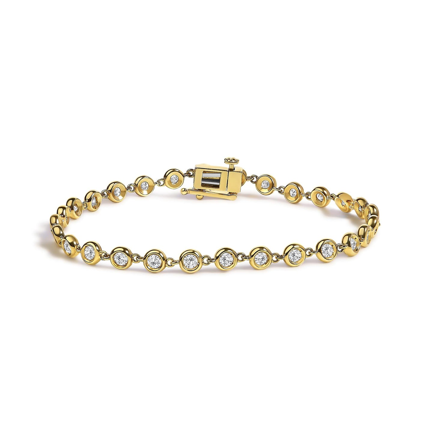 The Bezel Vault: 10K Yellow Gold 1.50 CTW Lab Diamond Link Bracelet