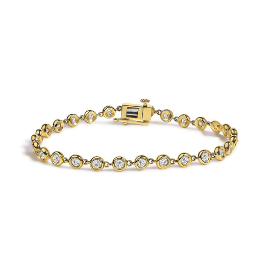 The Bezel Vault: 10K Yellow Gold 1.50 CTW Lab Diamond Link Bracelet