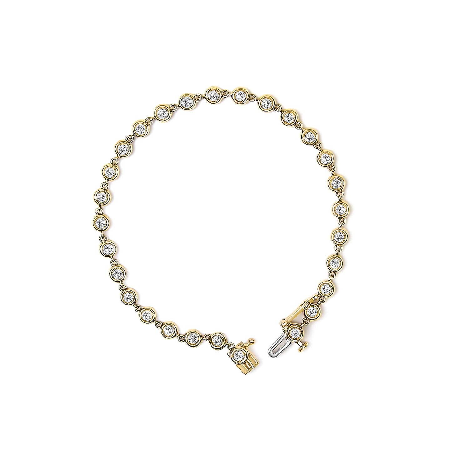 The Bezel Vault: 10K Yellow Gold 1.50 CTW Lab Diamond Link Bracelet