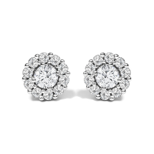 The Empress: 10K White Gold Brilliant Celestial Halo Studs