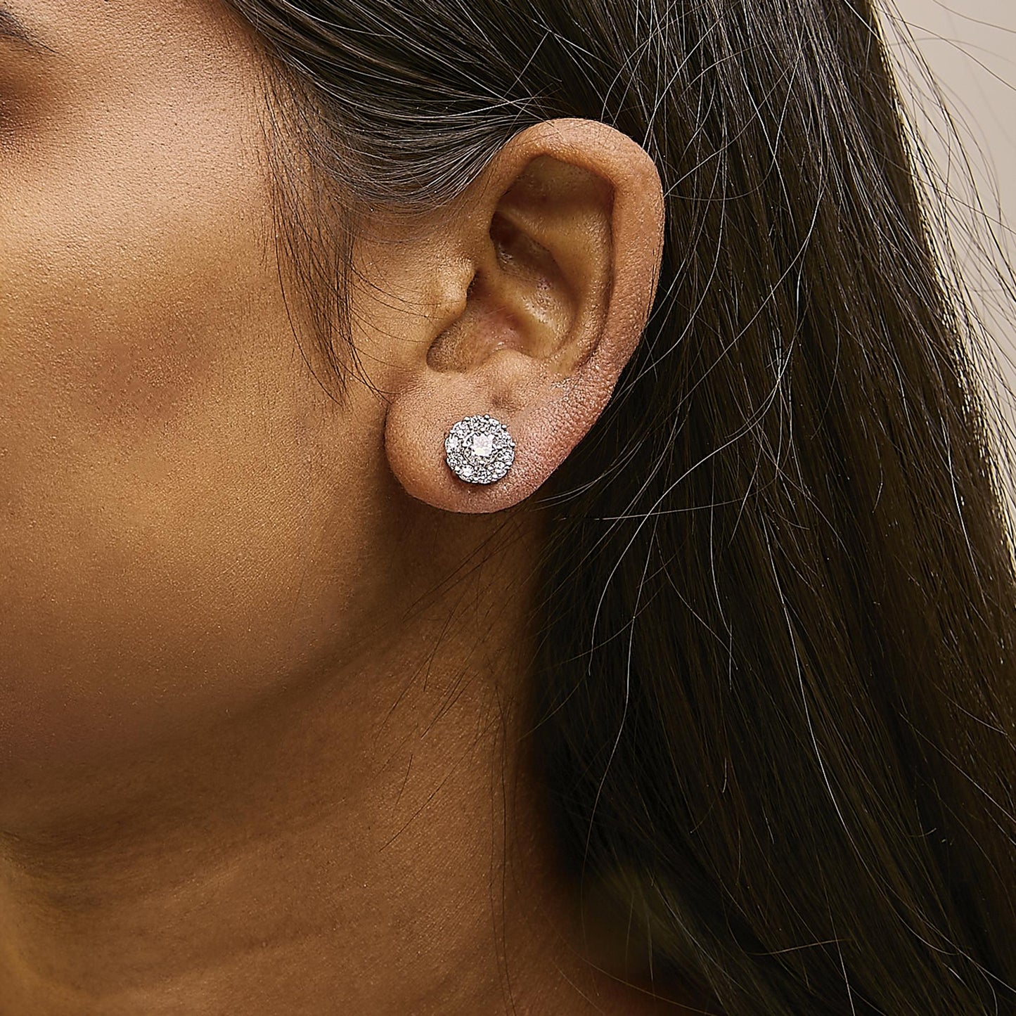 The Empress: 10K White Gold Brilliant Celestial Halo Studs
