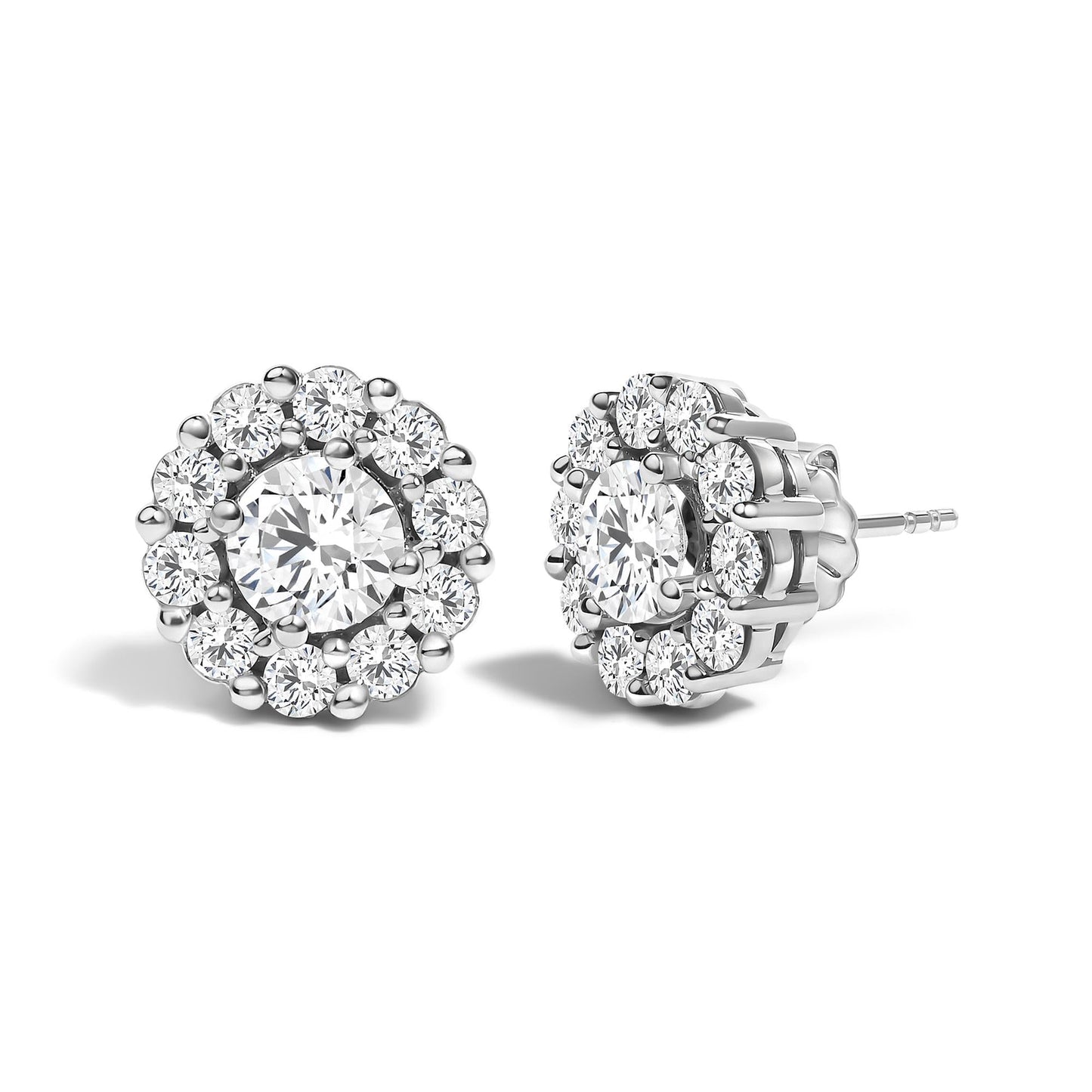 The Luminary Halo: 10K White Gold 3.00 CTW Lab Diamond Studs