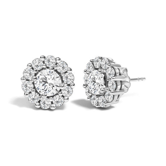 The Luminary Halo: 10K White Gold 3.00 CTW Lab Diamond Studs