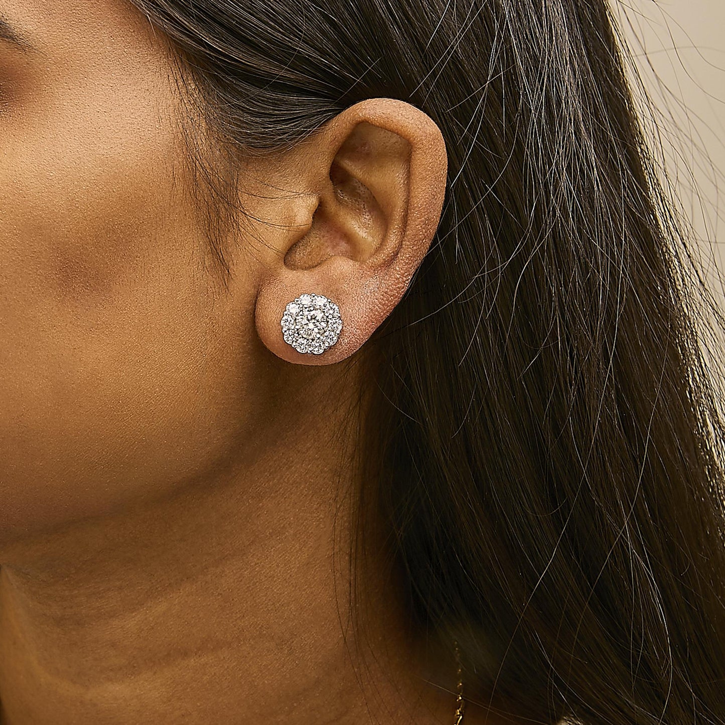 The Luminary Halo: 10K White Gold 3.00 CTW Lab Diamond Studs