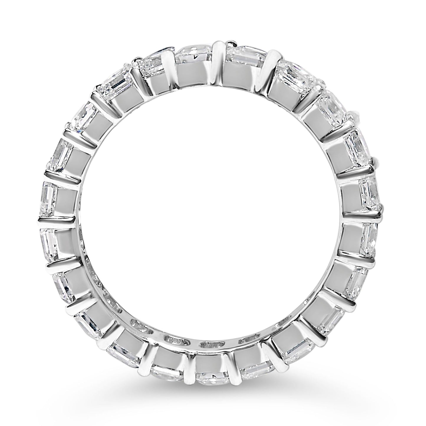 The Deco Mirror Band: 14K White Gold 2 1/3 CTW Asscher Diamond Eternity Ring