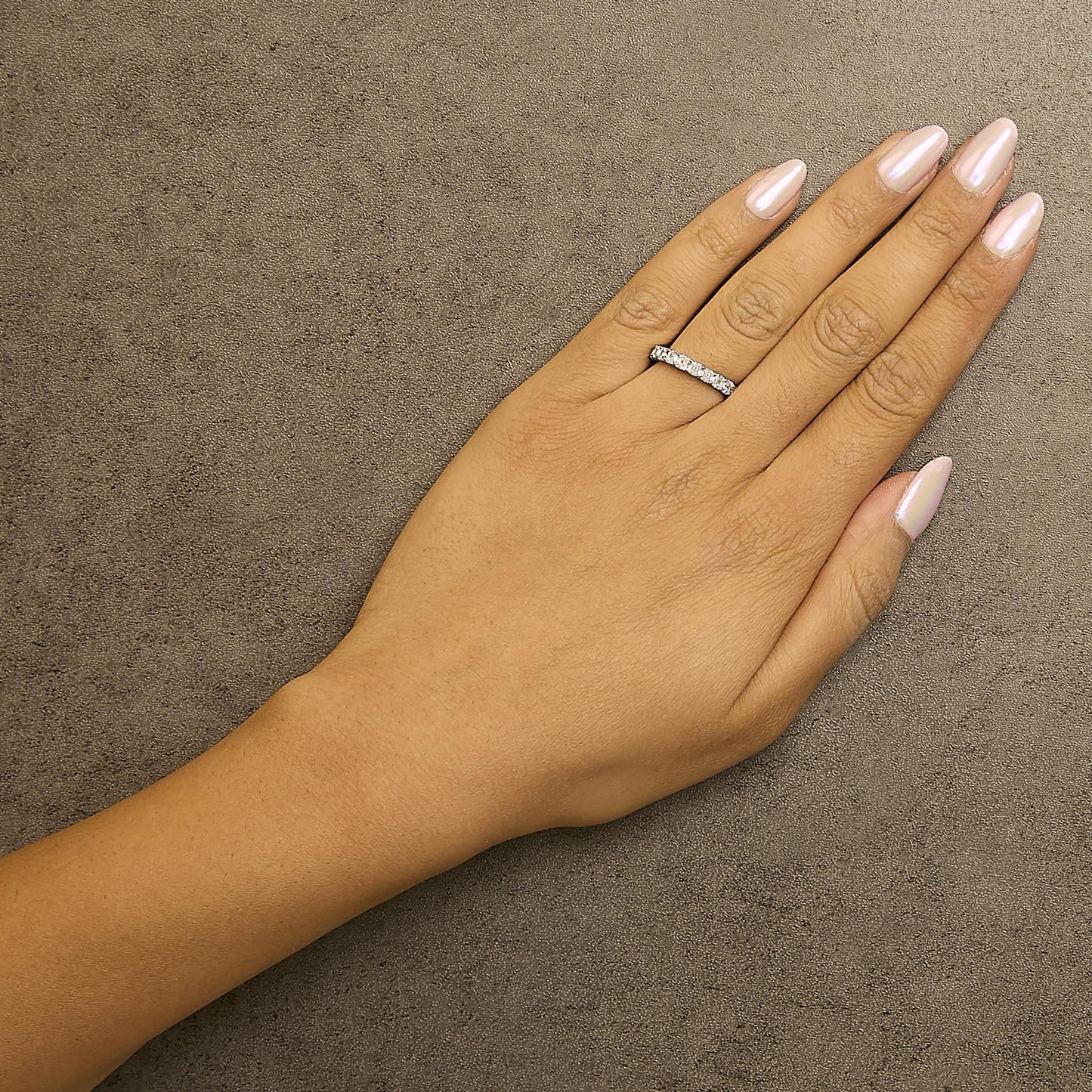 The Deco Mirror Band: 14K White Gold 2 1/3 CTW Asscher Diamond Eternity Ring