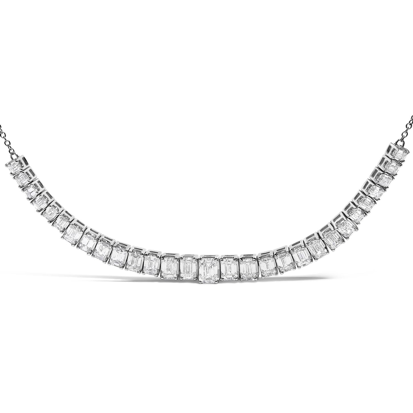 The Arden: 14K White Gold 5.00 CTW Emerald-Cut Diamond Station Necklace
