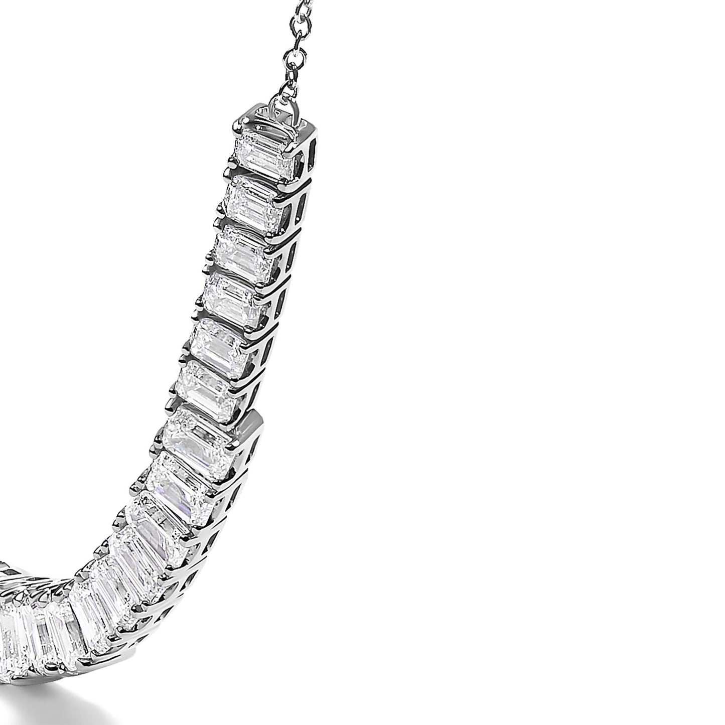 The Arden: 14K White Gold 5.00 CTW Emerald-Cut Diamond Station Necklace