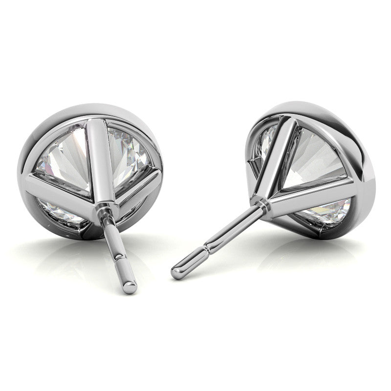 The Horizon: 14K Gold 4.00 CTW Bezel Martini Diamond Studs