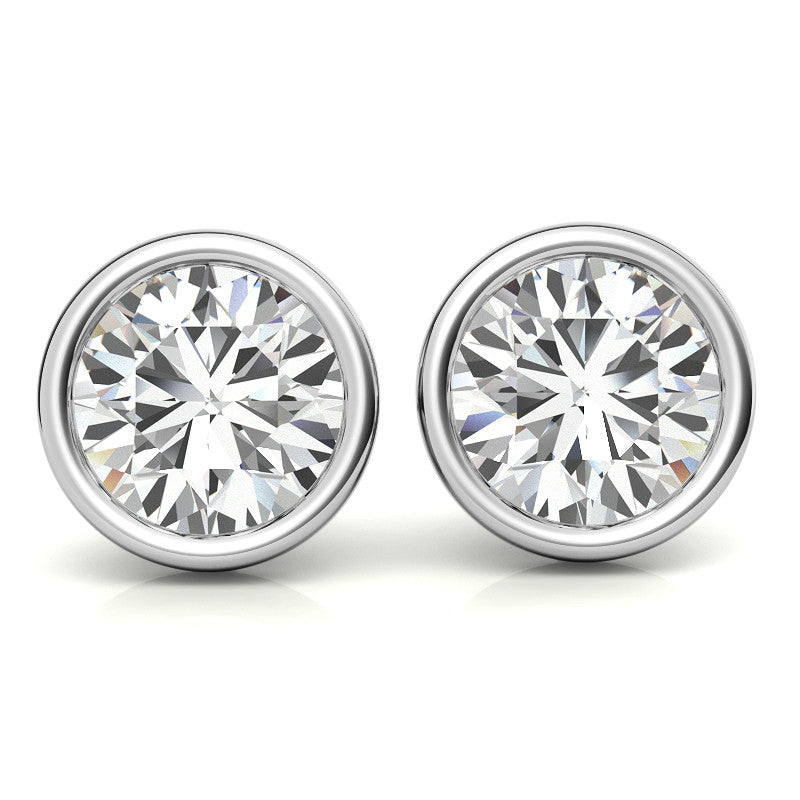 The Horizon: 14K Gold 4.00 CTW Bezel Martini Diamond Studs