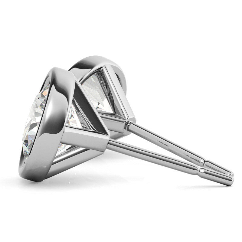 The Horizon: 14K Gold 4.00 CTW Bezel Martini Diamond Studs