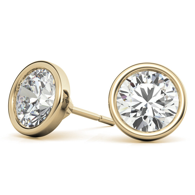The Horizon: 14K Gold 4.00 CTW Bezel Martini Diamond Studs